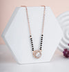 Rose Gold Plated Solitaire Mangalsutra with Black Beads