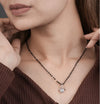 Contemporary Rose Quartz Mangalsutra with Rose Gold Pendant