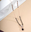 Floral Rose Gold Mangalsutra with Teardrop Pendant & Pearl Accent