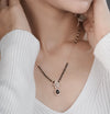 Floral Rose Gold Mangalsutra with Teardrop Pendant & Pearl Accent