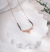 Leaf Motif Rose Gold Mangalsutra with Heart Pendant