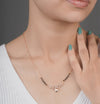 Leaf Motif Rose Gold Mangalsutra with Heart Pendant