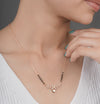 Leaf Motif Rose Gold Mangalsutra with Heart Pendant