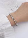 Elegant Stainless Steel Zircon Bangle for Women