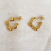 Abstract Square Half Hoops Earrings