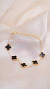 Black Leaf Clover Bracelet