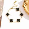 Black Leaf Clover Bracelet