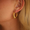 Thick Twisted Huggie Golden Hoop Earrings