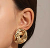 Charm Spiral Flower Stud Earrings