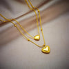Crystal Heart Double Layered Necklace