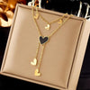 Heart Pendant Double Layer Necklace