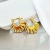 Pinched Gold Hoops Earrings