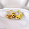 Pinched Gold Hoops Earrings