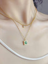 Rhinestone & Emerald-Studded Pendant Chain