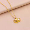 Seashell - Pearl Embellished Pendant Necklace