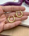 Three Big Knot Gold Hoops