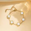 White Leaf Clover Bracelet