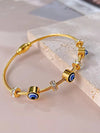 Evil Eye Cuff Bangle Bracelet Kada Gold NLK144G Gold Plated, Waterproof and Anti-Tarnish