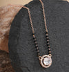 Rose Gold Plated Solitaire Mangalsutra with Black Beads