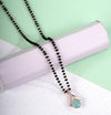 Contemporary Rose Quartz Mangalsutra with Rose Gold Pendant