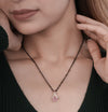 Contemporary Rose Quartz Mangalsutra with Rose Gold Pendant