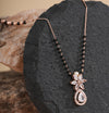 Floral Rose Gold Mangalsutra with Teardrop Pendant & Pearl Accent