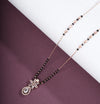 Floral Rose Gold Mangalsutra with Teardrop Pendant & Pearl Accent