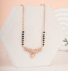 Leaf Motif Rose Gold Mangalsutra with Heart Pendant