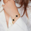 Black Leaf Clover Bracelet