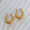 Thick Twisted Huggie Golden Hoop Earrings