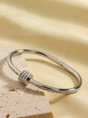 Elegant Stainless Steel Zircon Bangle for Women