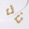 Abstract Square Half Hoops Earrings