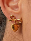 Bow Heart Earrings