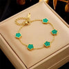 Malachite Clover Bracelet