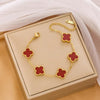 Red Leaf Clover Bracelet