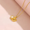 Seashell - Pearl Embellished Pendant Necklace