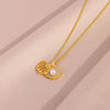 Seashell - Pearl Embellished Pendant Necklace