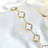 White Leaf Clover Bracelet